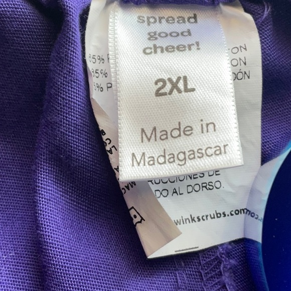 Wonderwink Women’s 5026 Plus Size Flare Drawstring EggPlant Scrub Pants Size 2XL - Picture 3 of 14